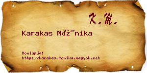 Karakas Mónika névjegykártya