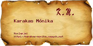 Karakas Mónika névjegykártya